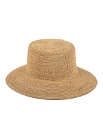 Wide-Brimmed Raffia Straw Bucket Hat