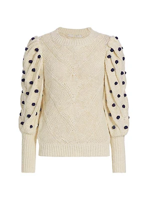 Bridget Cotton Pom-Pom Sweater