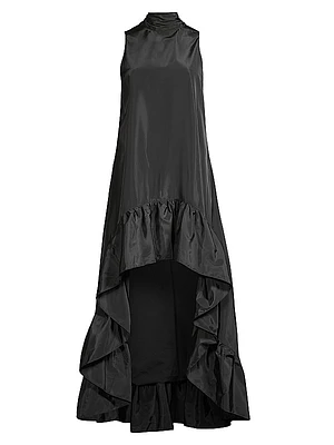 Taffeta Ruffle High-Low Gown