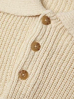 Spring Shaker Ribbed Polo Sweater