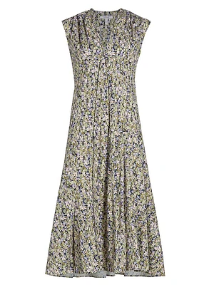 Reina Cotton Floral Midi-Dress