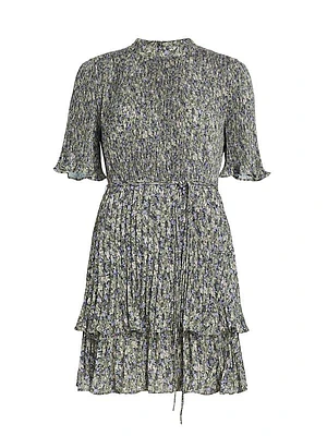 Samantha Floral Pleated Minidress
