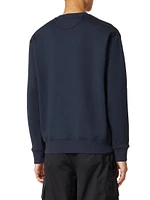 Technical Cotton Crewneck With Rubberized V Detail