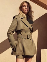 Adva Mid-Length Buckled Trench Jacket