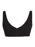 Textured Pique Plunge Bikini Top