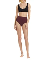 Textured Pique Plunge Bikini Top