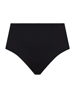 Pique High-Waist Bikini Bottoms