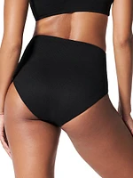 Pique High-Waist Bikini Bottoms