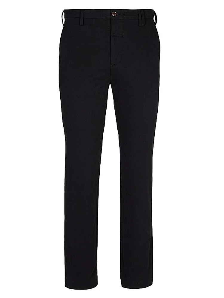 Cotton Wide-Leg Chino Pants