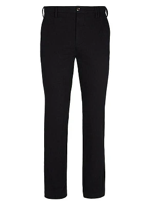 Cotton Wide-Leg Chino Pants