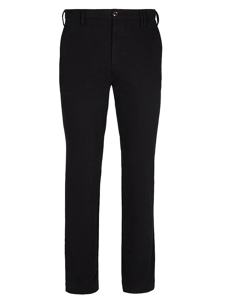 Cotton Wide-Leg Chino Pants