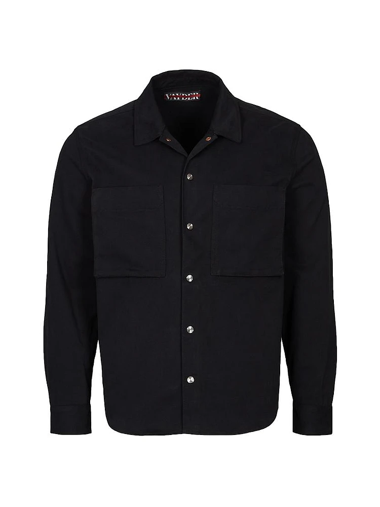 Cotton Button-Front Overshirt