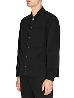 Cotton Button-Front Overshirt