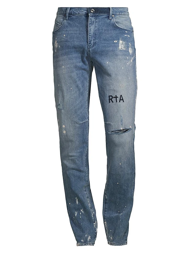 Clayton Stretch Splatter Distressed Jeans