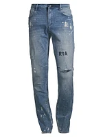 Clayton Stretch Splatter Distressed Jeans