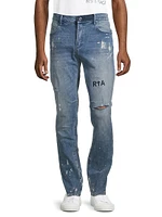 Clayton Stretch Splatter Distressed Jeans