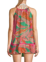 Kaliyah Palm-Print Cover-Up Mnidress