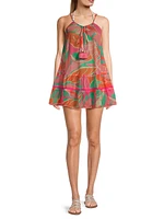 Kaliyah Palm-Print Cover-Up Mnidress