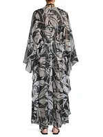 Austin Palm-Print Caftan Cover-Up Dress