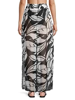 Haley Leaf-Print Wide-Leg Pants