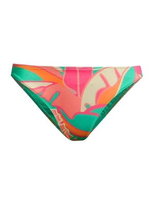 Isla Palm-Print Bikini Bottom