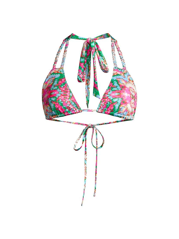 Jane Palais-Print Triangle Bikini Top