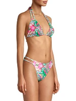 Jane Palais-Print Triangle Bikini Top