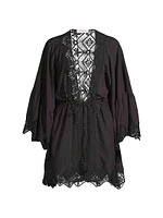 April Embroidered Cover-Up Minidress