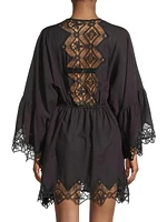 April Embroidered Cover-Up Minidress