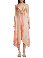 Kathryn Beaded Tie-Dyed Cover-Up Dress