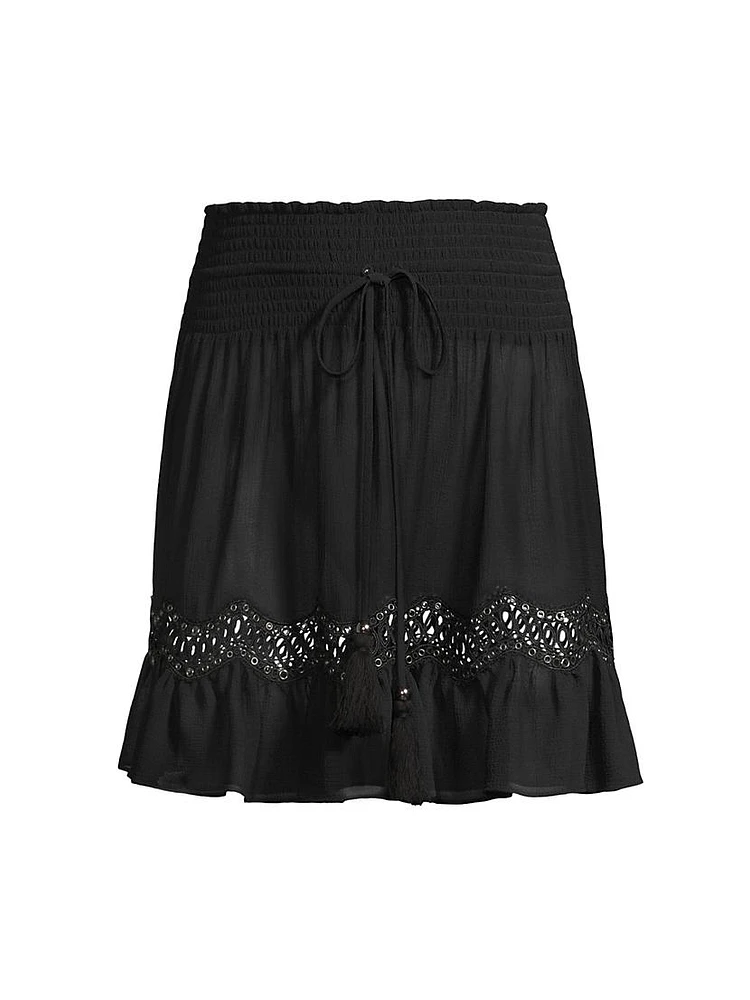 Chiffon Grommet Miniskirt