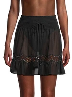 Chiffon Grommet Miniskirt