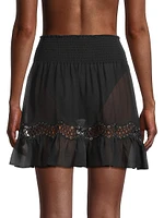 Chiffon Grommet Miniskirt