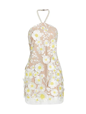 Callista Floral Appliqué A-Line Dress