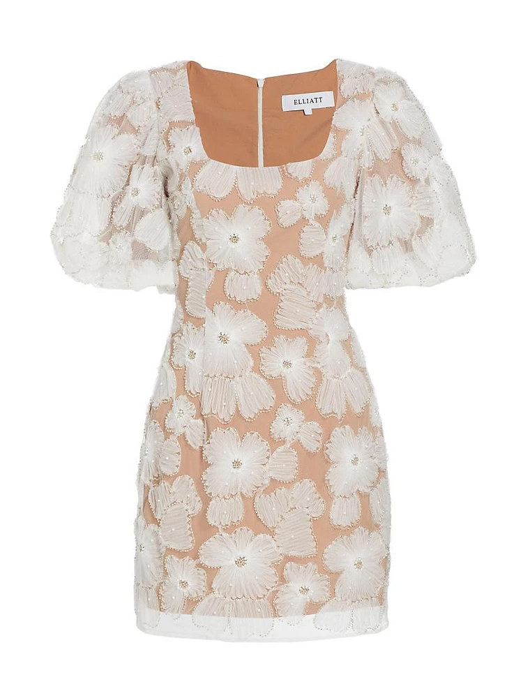 The New Bride Bellamy Embellished Mesh Minidress