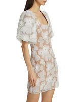 The New Bride Bellamy Embellished Mesh Minidress