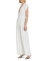 Athena Plunge Belted Gown