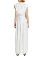 Athena Plunge Belted Gown