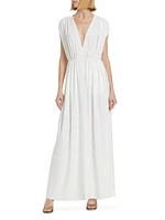 Athena Plunge Belted Gown