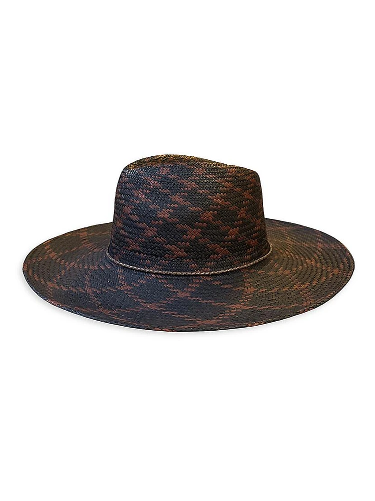 Gardenia Lollipop Plaid Straw Fedora