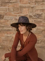 Gardenia Lollipop Plaid Straw Fedora