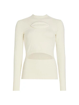 Lip Appliqué Cut-Out Top