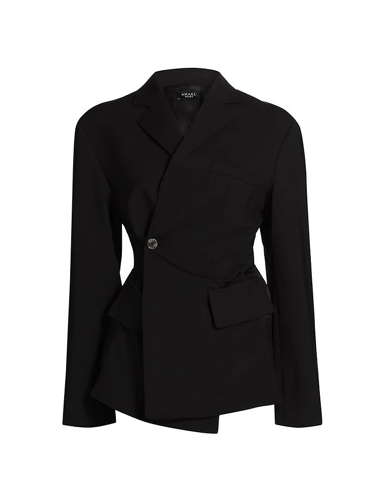 Backless Tie Single-Breasted Blazer