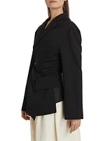 Backless Tie Single-Breasted Blazer