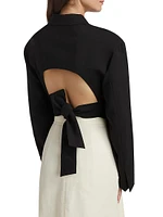 Backless Tie Single-Breasted Blazer