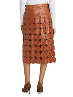 Vegan Leather Circle Midi-Skirt