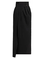 Wool Deconstructed Pant Maxi Skirt