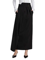 Wool Deconstructed Pant Maxi Skirt