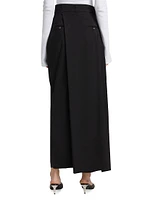 Wool Deconstructed Pant Maxi Skirt