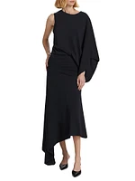 Main Asymmetric Drape Maxi Dress